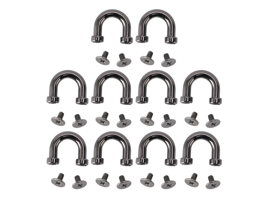 10 Conjuntos Fivela Arco de Ponte D Ring Metal para Bolsas Carteiras Colares Artesanato Couro Cor Gun