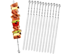 Pinchos De Barbacoa De Acero Inoxidable 304, 20 Piezas 15 Pulgadas, Planos Reutilizables Para Fiesta Familiar