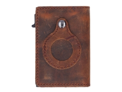 Cartera Automática Multifuncional De Piel De Vacuno Auténtica Para Tarjetas De Café