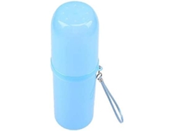 Rosewell - Portacepillos de dientes portátil para viajes, camping, pasta de dientes, cepillo de dientes, caja, vaso, baño (azul transparente)