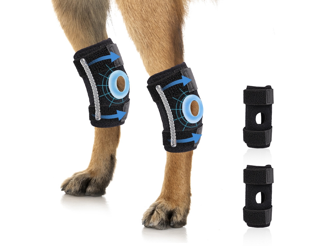 Rodillera Protección Articular Perro Talla M 2 Unidades Soporte Muelle Amortiguación Ajustable