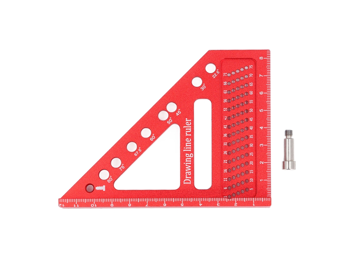 Regla cuadrada de aluminio pequeña de 90 grados para carpintería y medición - Mini herramienta