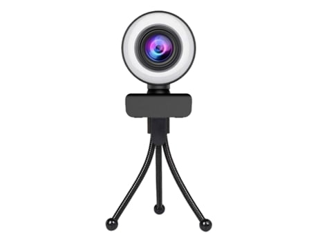 Cámara web para PC Cámara web para computadora USB 1080P/2K de alta claridad con micrófono con luz de relleno anular para transmisión en vivo - Ver...