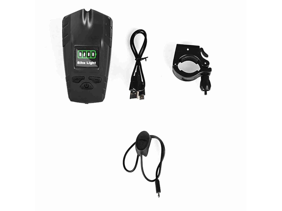 Faro Delantero Para Ciclismo Con Bocina, Resistente Al Agua, Batería De 2000 Mah Con Indicador De Nivel De Batería.
