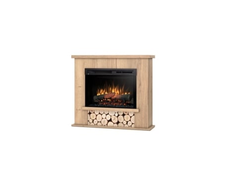 Chimenea eléctrica LED autoportante TULA 26' Roble claro 100 x 88 x 28 OUTINFIRE