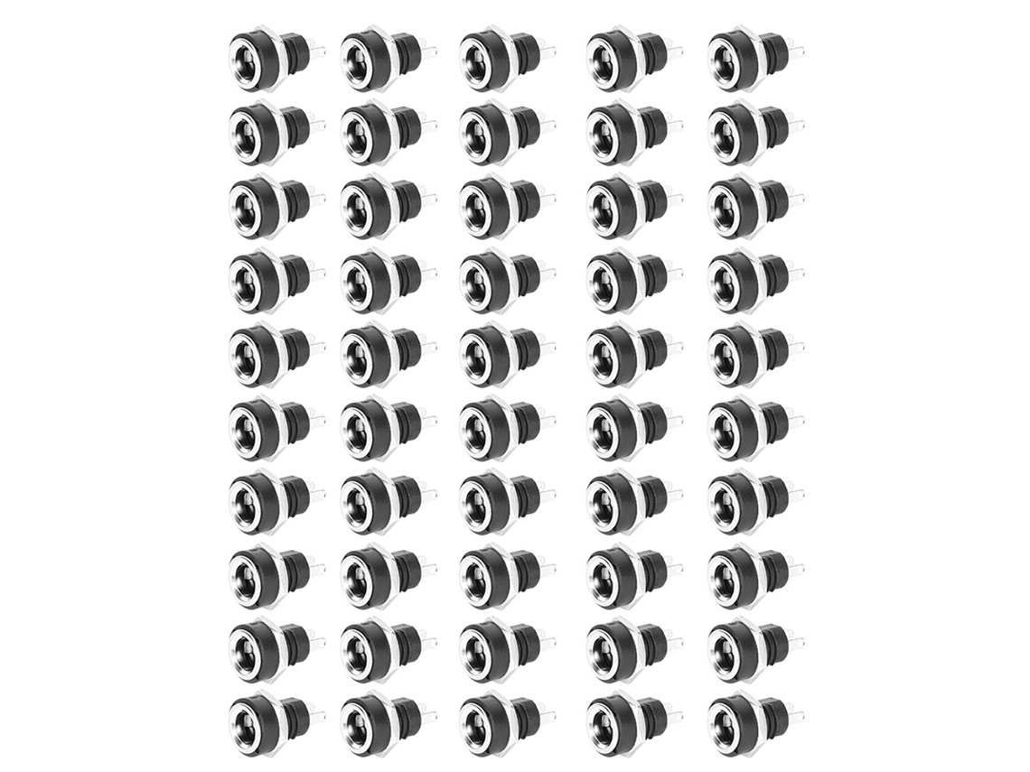 50 Unidades De Toma De Corriente Cc Dc-022b, Resistente A Altas Temperaturas, Diámetro 5,5" (2,1 Mm).