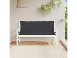 Cojines para banco de jardín, 2 unidades, 150x50x7cm, tela Oxford negra HARLANV1