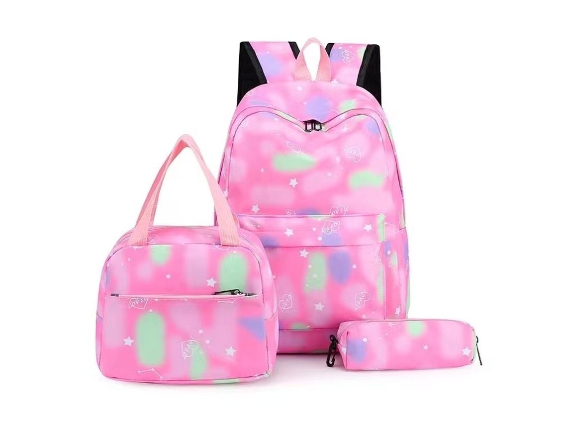 Mochila escolar de tres piezas para estudiantes de 8 años