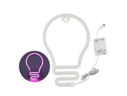 2026-luz De Neón Led En Forma De Bombilla Para Decoración De Pared Fiesta Navidad Boda Usb/batería Rosa