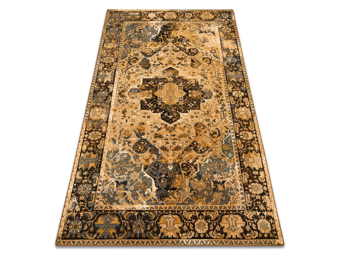 Alfombra de Lana Polonia Dukato Ornamento Coñac Beige (200 x 300 cm)