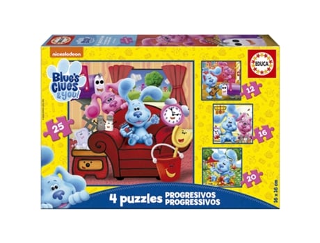 Puzzle EDUCA Progressivo Pistas De Blue 19398 (Edad Mínima: 4 años - 12 + 16 + 20 + 25 Piezas)