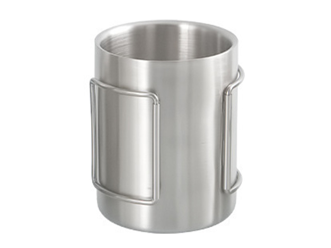 Taza De Camping De Acero Inoxidable De 200/300/400 Ml Con Asa Plegable Para Camping, Senderismo, Excursionismo, Café Y Té.