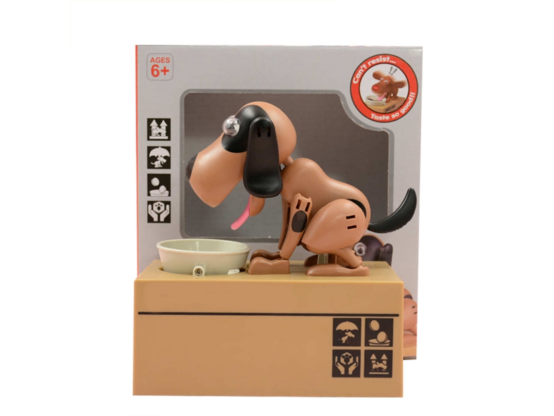 Bonita hucha decorativa con forma de perro para niños.