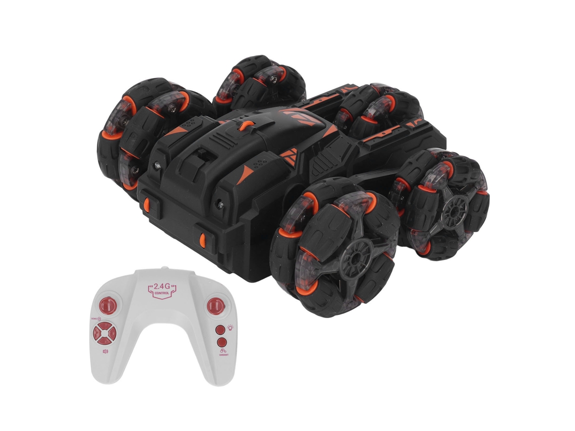 Coche Teledirigido Para Niños, 5 Ruedas, Giro De 360°, 2,4 Ghz, Con Luces, Color Negro.