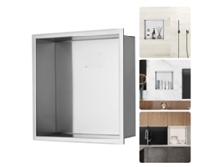 Nicho de pared de acero inoxidable 33x33cm para baño, cocina o dormitorio Tekmaquinas