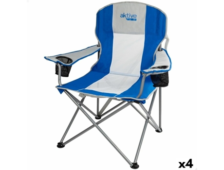 Silla Plegable Aktive Gris Azul 57 x 97 x 60 cm (4 Unidades)