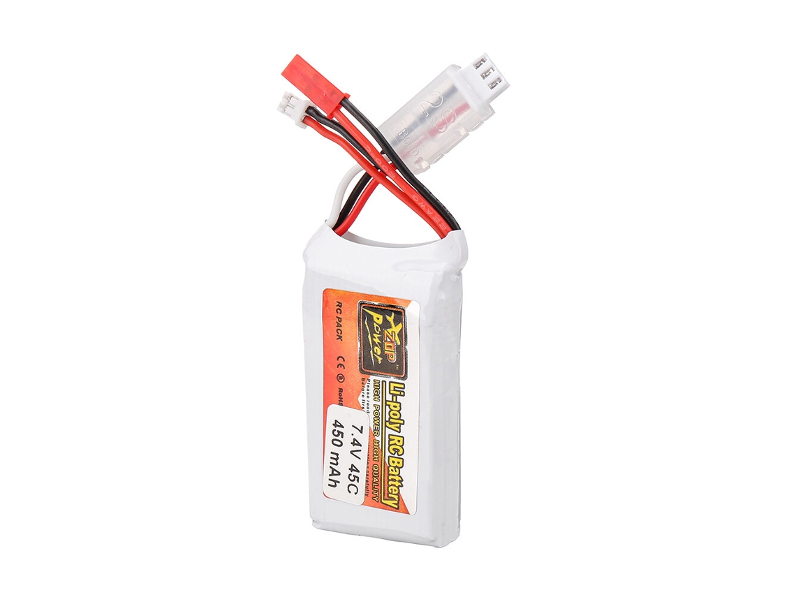 Batería Zop Power 2s de 7,4 V, 450 mAh, 45 C, conector JST para dron de carreras RC Betafpv Pavo Pico Whoop