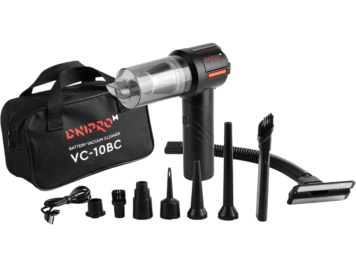 Aspiradora de mano inalámbrica de 120 W, 15 kPa, batería de 2000 mAh, filtro HEPA lavable, para uso doméstico, en coche y multiusos VC 10VBC Dnipro M