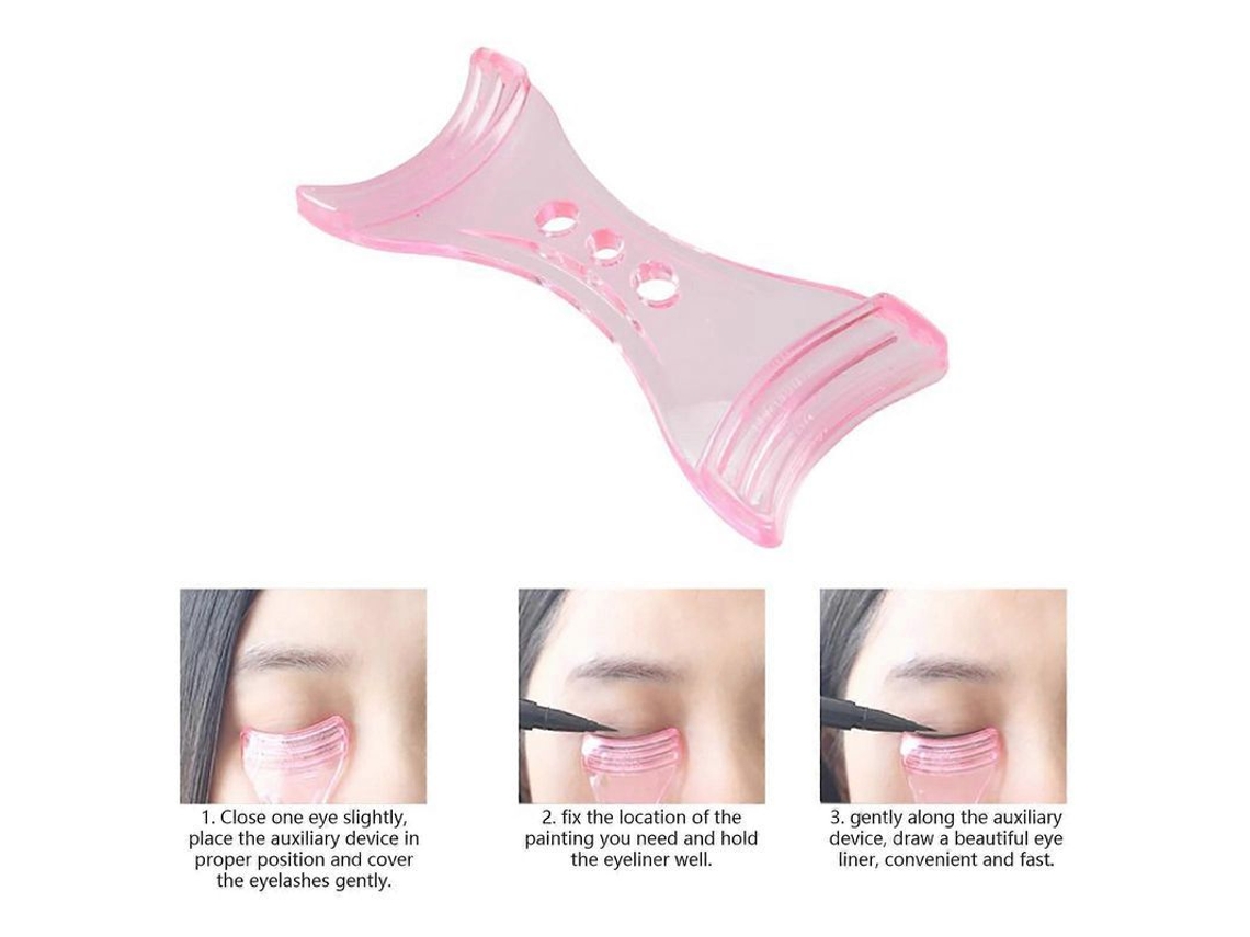 Herramienta Auxiliar Para Dar Forma Al Delineador De Ojos. Guía De Maquillaje Para Principiantes. Plástico Duro. 8 X 3,7 Cm.