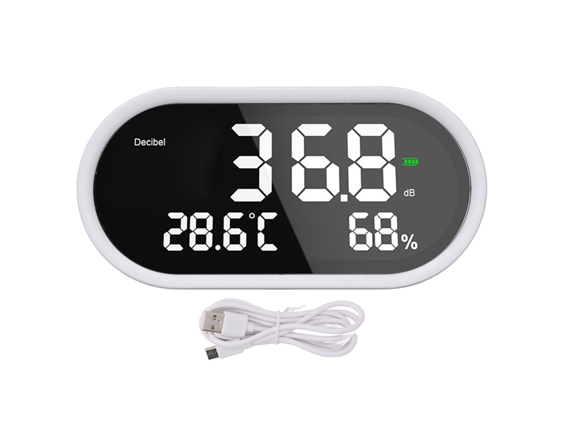 Medidor Digital De Decibelios Con Pantalla Lcd, Medición De Ruido, Temperatura Y Humedad, Alta Precisión, Usb 5v