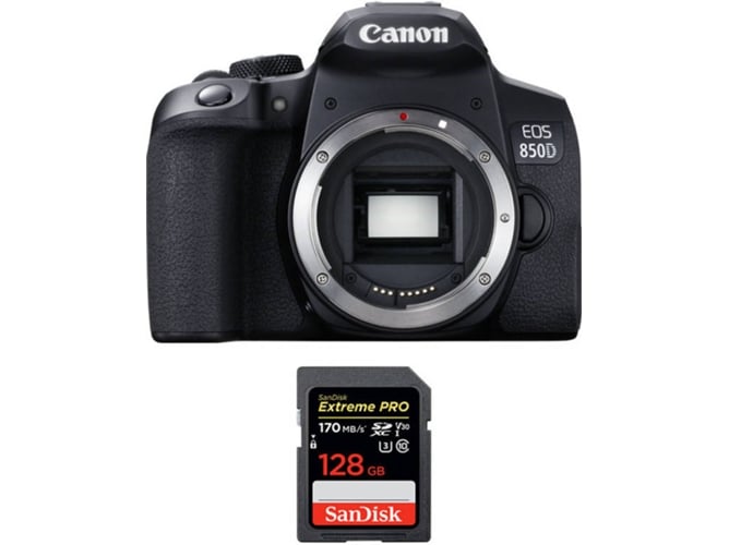 Kit Cámara Réflex CANON EOS 850D + SanDisk 128GB