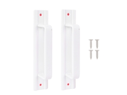 Tiradores de puerta de granja de aleación de aluminio blanco, 2 piezas
