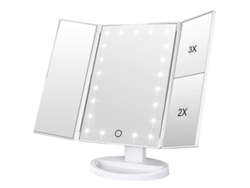 Espejo De Maquillaje Con 22 Luces Led, Pantalla Táctica Y Rotación De 180 Grados.