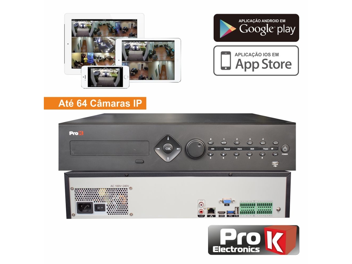 Grabador de Vídeo Digital H264 Ethernet de 64 Canales de PRO K