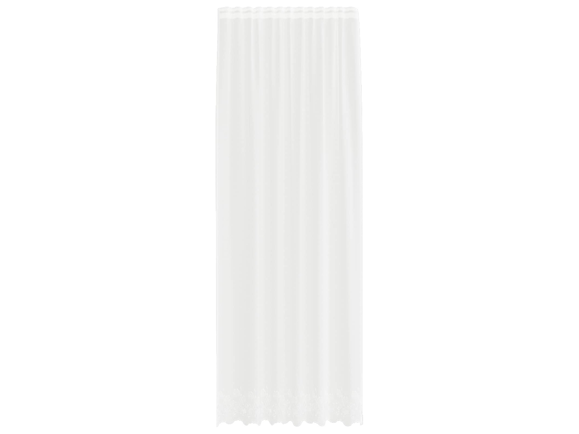 Maison Exclusive - Cortina De Encaje Con Cortinas Floral 300 X 150 Cm Poliéster