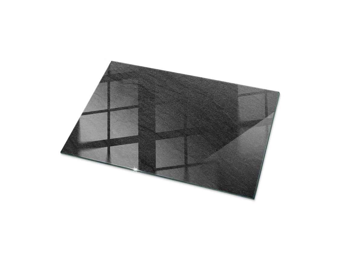 Espejo de sobremesa rectangular de cristal (100 x 70 cm - Textura de piedra natural - Negro)