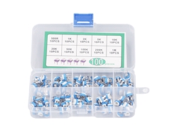 Kit De 100 Resistencias Variables, Potenciómetros Ajustables, 10 Valores, De 500 Ω A 1 Mω, Rm065, Color Azul Y Blanco.