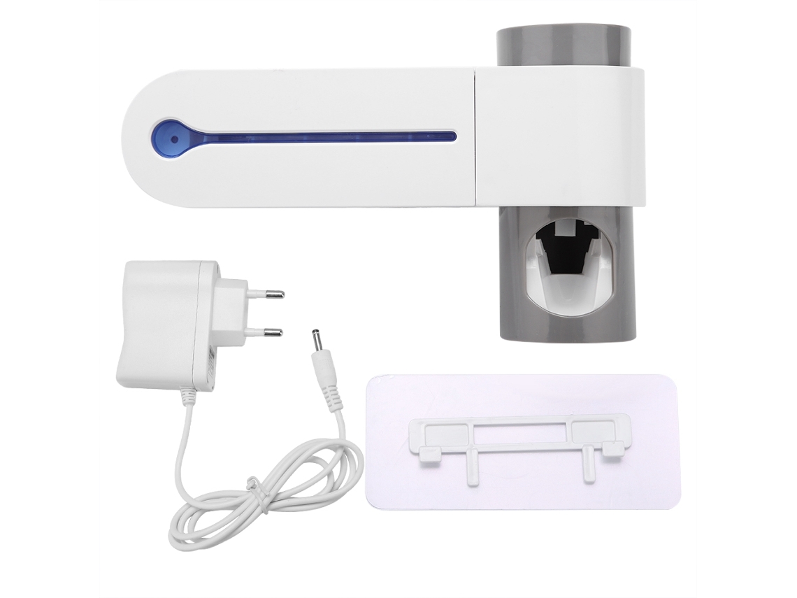 KOFIHETY Soporte para Cepillo de Dientes con Limpieza por Luz UV y Dispensador Automático de Pasta de Dientes Enchufe UE 220V