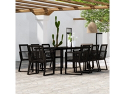 Juego de comedor de jardín negro de 2 piezas Dkd Home Decor