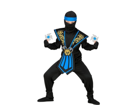 Disfraz de Niño WIDMANN ninja kombat azul con armas (Tam.: 4 a 5 anos)