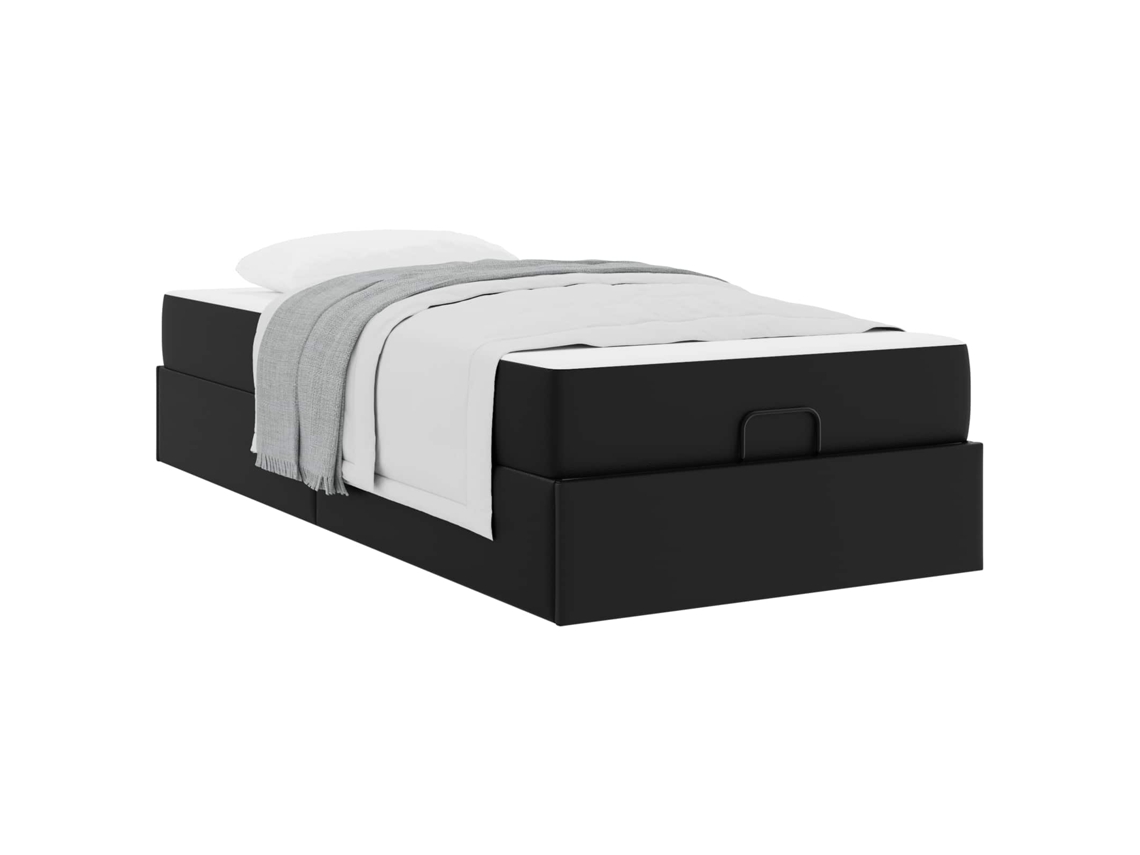 Maison Exclusive - Estructura De Cama Con Colchón Con Colchón 2 Pcs Negro Pvc