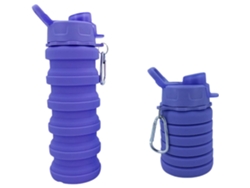 (azul Oscuro) Botella De Agua Portátil, Reutilizable, Plegable, De Material De Silicona, A Prueba De Fugas.