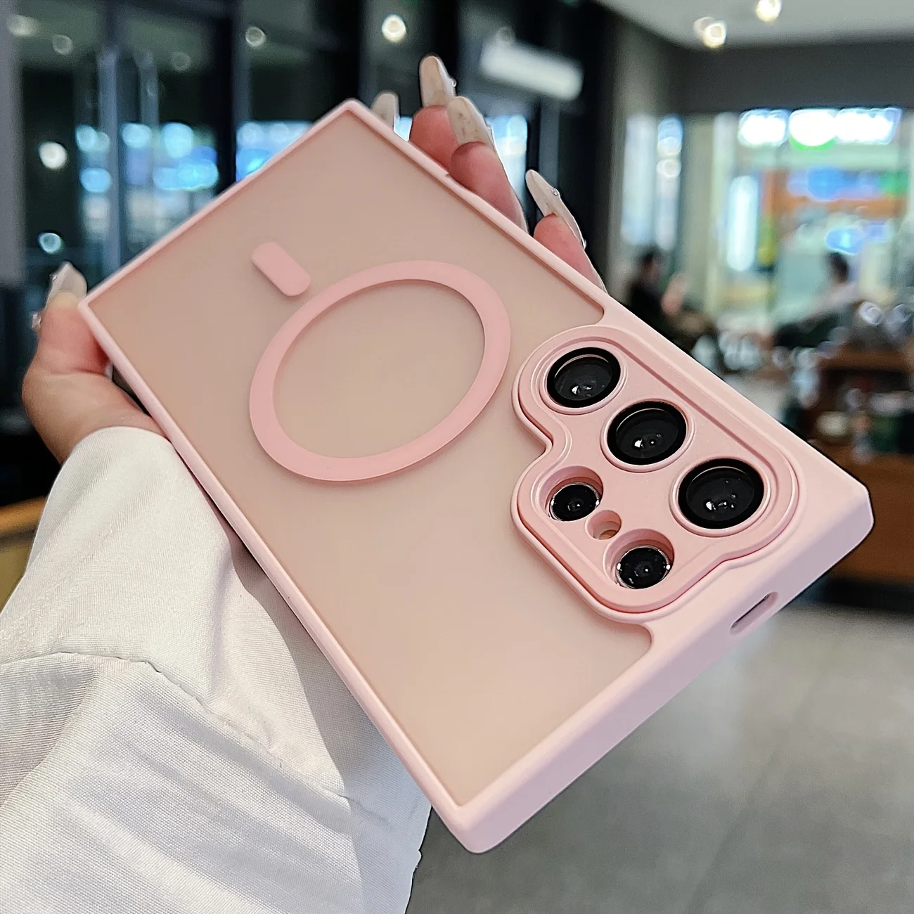 (galaxy S24 Fe Rosa) Compatible Con Fundas Protectoras De Samsung, Admite Carga Inalámbrica Magnética Magsafe.
