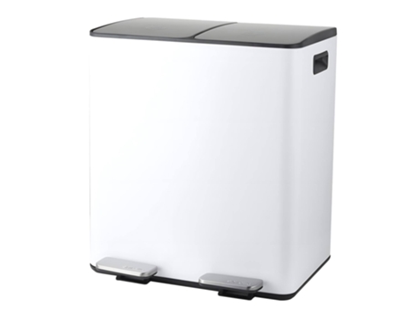 Cubo Basura SPIRELLA Pedal Retráctil Aliya 40L Blanco Mate 2x20L compartimentos