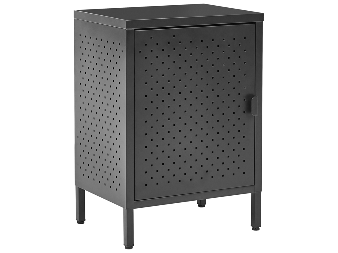 Mueble de almacenaje de diseño moderno Beliani Mataur en acero negro 40x30x57