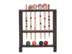 Ats-juego De Croquet Miniatura En Madera Para Casa De Muñecas Escala 1/12 Accesorio Decorativo Juguete Infantil