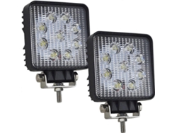 2pcs Luz De Trabajo Led Cuadrada 3 Pulgadas 27w, Haz Ancho Para Camiones 4x4 Suv Off Road Y Faros Niebla