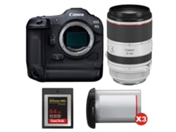 Canon Eos R3 + Rf 70-200mm F/2.8 L Is Usm + 1 Sandisk 64gb Extreme Pro Cfexpress Type B + 3 Canon Lp-e19 + Ebook Pricedirect