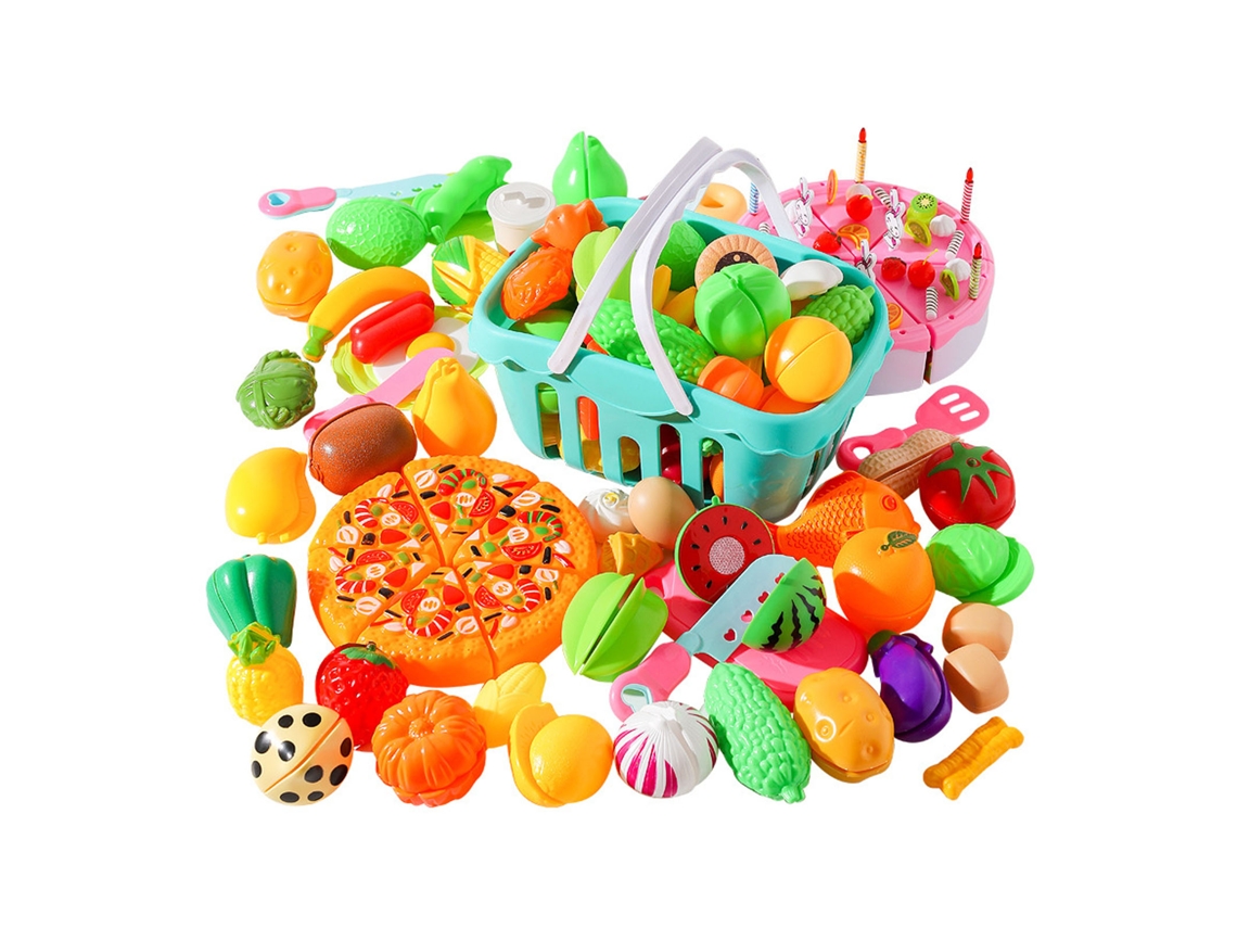 Juguete Para Cortar Alimentos Para La Cocina Infantil Con Frutas, Verduras Y Pizza: Educativo E Interactivo.