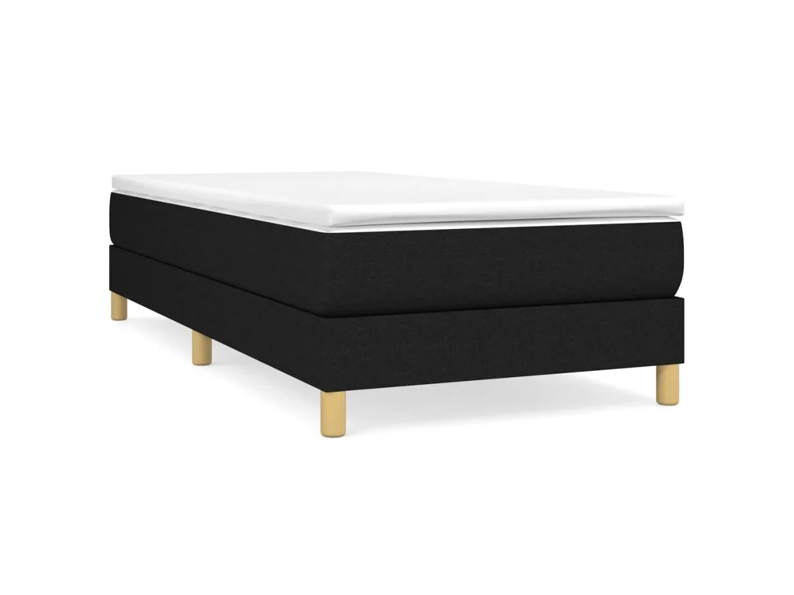 Maison Exclusive - Cama Box Spring Con Colchón Tela Negro 80x200 Cm