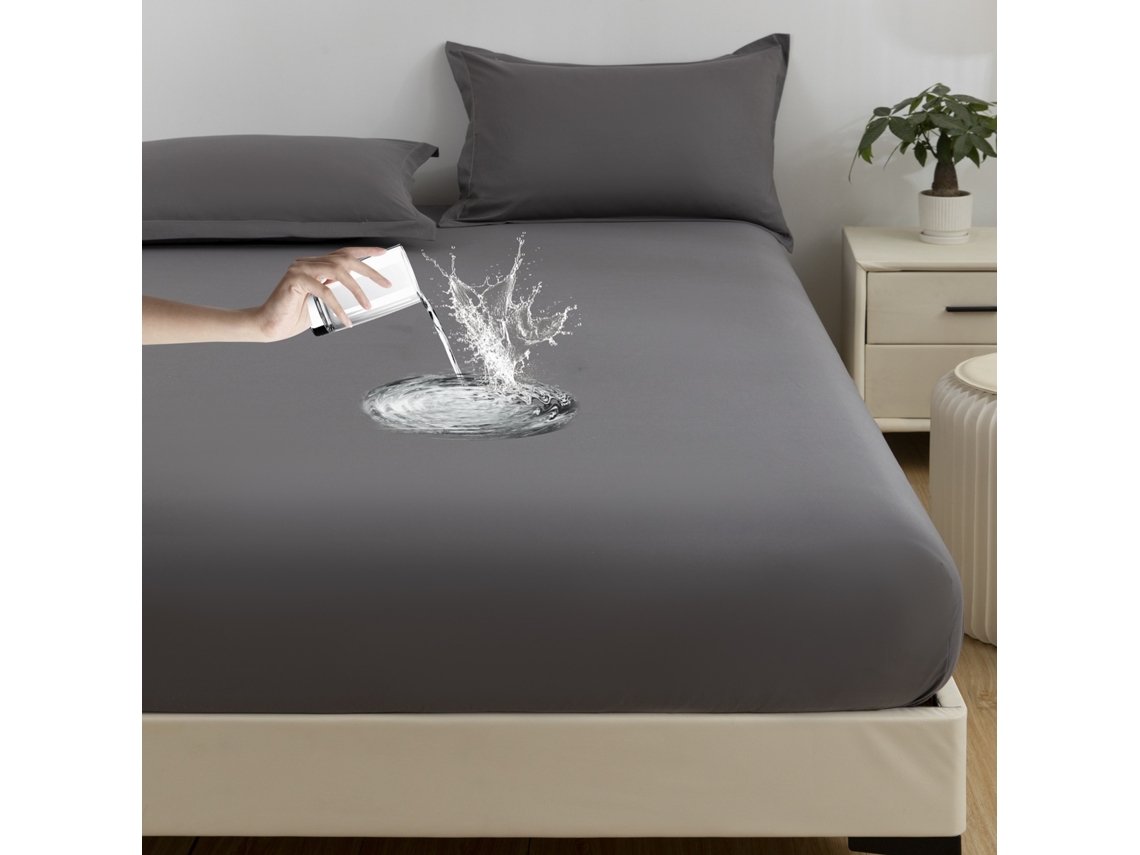Protector De Colchón Impermeable Czhhmart 120 Cm X 200 Cm (con Un Par De Fundas De Almohada) Gris