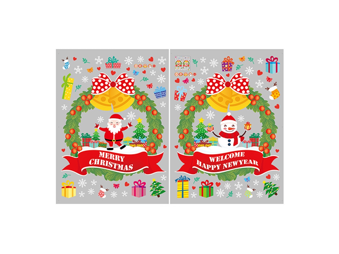 Adhesivos Festivos de Navidad para Ventanas, Adhesivos Multiuso para Superficies Lisos, Diseño Exclusivo con Patrón de Guirnalda Verde para Exhibiciones Decorativas LAOPIPFU