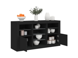 Aparador | Mueble De Comedor | Buffet Con Luces Led Negro 123x37x67 Cm Wsd745766