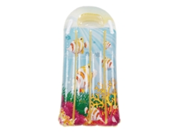 Flotador inflable infantil con forma de pez tropical amarillo y mango de PVC reforzado