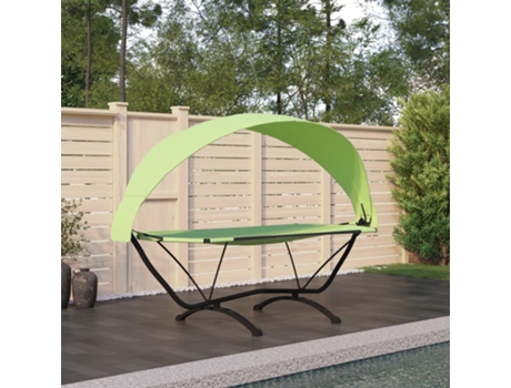 MAISON EXCLUSIVE Tumbona de jardín con dosel de acero y tela oxford verde
