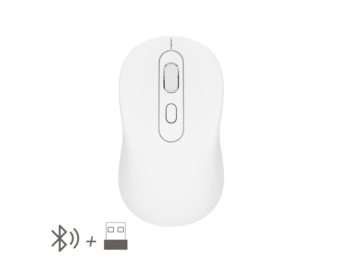 Ratón YIZHOOD Inalámbrico Bluetooth 5.2 para Tableta Computadora Portátil Modo Dual 2.4GHz USB Gaming1600 DPI Recargable Blanco